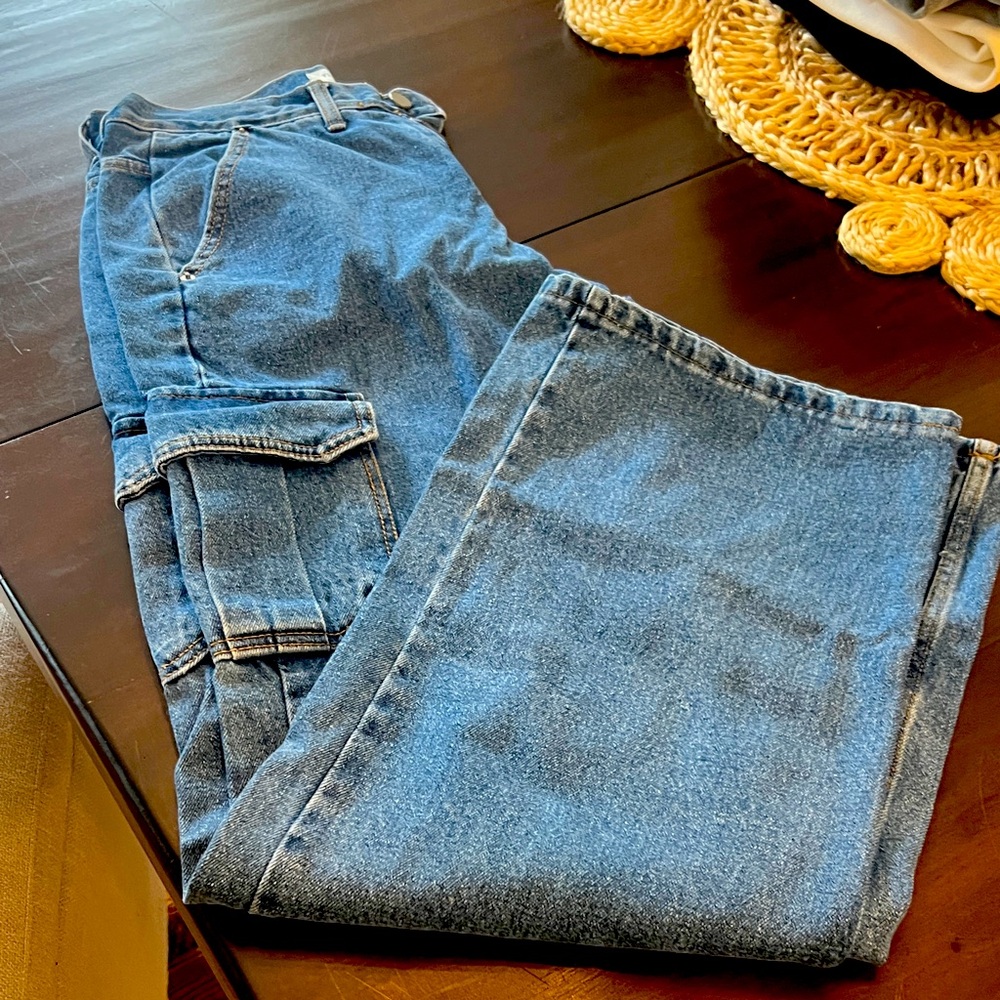 Frankie Shop Light Blue Denim Pants- cargo